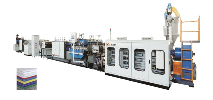 佛山SPS-150 挤压设备线-纸型空心瓦楞纸板生产线